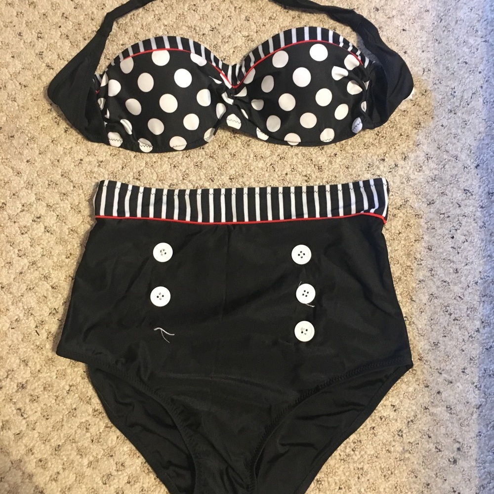 Polka dot bathing suit two piece